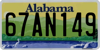AL license plate 67AN149