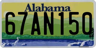 AL license plate 67AN150