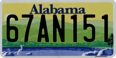 AL license plate 67AN151