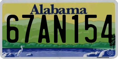 AL license plate 67AN154