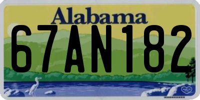 AL license plate 67AN182