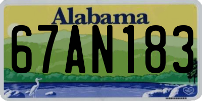 AL license plate 67AN183