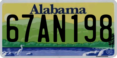 AL license plate 67AN198