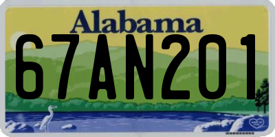 AL license plate 67AN201