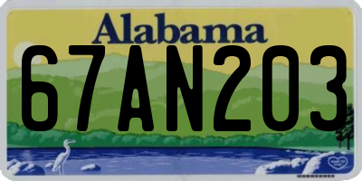 AL license plate 67AN203