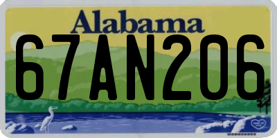 AL license plate 67AN206