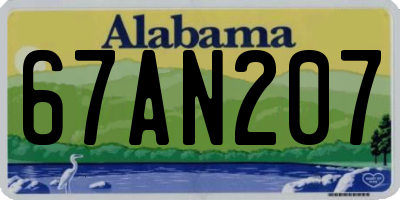 AL license plate 67AN207