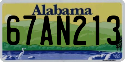 AL license plate 67AN213