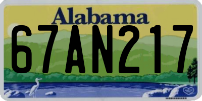AL license plate 67AN217