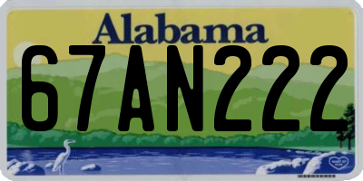 AL license plate 67AN222
