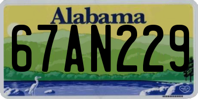 AL license plate 67AN229