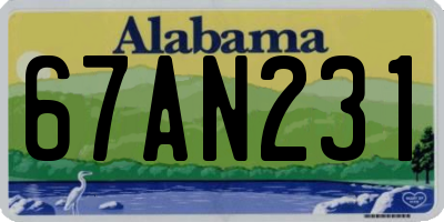AL license plate 67AN231