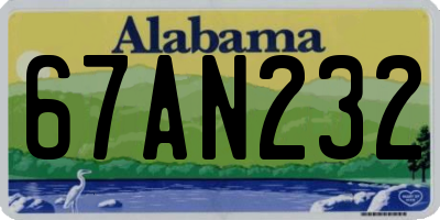 AL license plate 67AN232