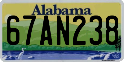AL license plate 67AN238