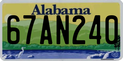AL license plate 67AN240