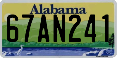 AL license plate 67AN241