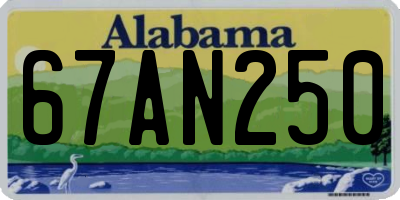 AL license plate 67AN250