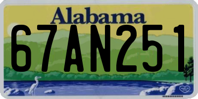 AL license plate 67AN251