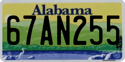 AL license plate 67AN255