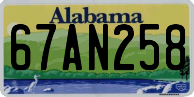 AL license plate 67AN258