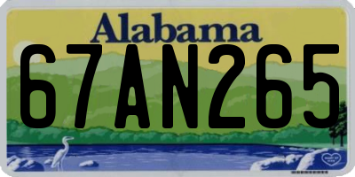 AL license plate 67AN265