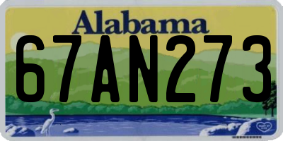 AL license plate 67AN273