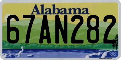 AL license plate 67AN282