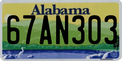 AL license plate 67AN303