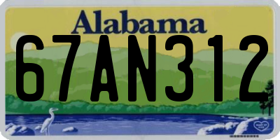AL license plate 67AN312