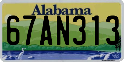 AL license plate 67AN313