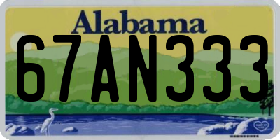 AL license plate 67AN333