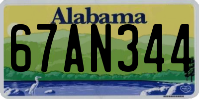 AL license plate 67AN344