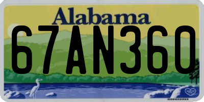 AL license plate 67AN360