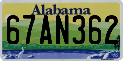 AL license plate 67AN362