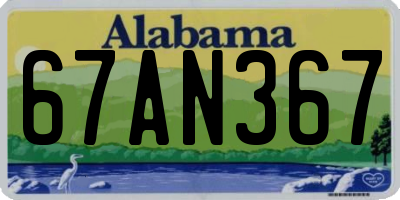 AL license plate 67AN367