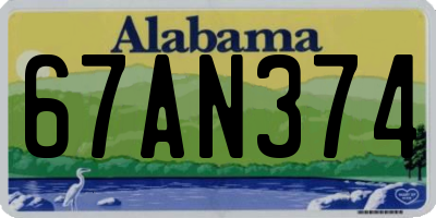 AL license plate 67AN374
