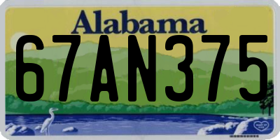 AL license plate 67AN375