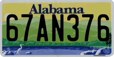 AL license plate 67AN376