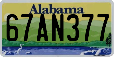 AL license plate 67AN377
