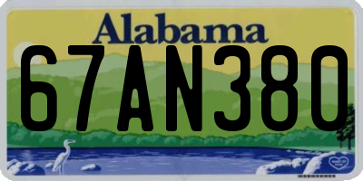 AL license plate 67AN380