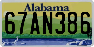 AL license plate 67AN386