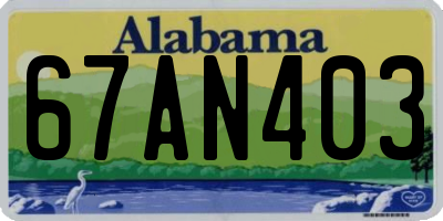 AL license plate 67AN403