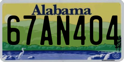 AL license plate 67AN404