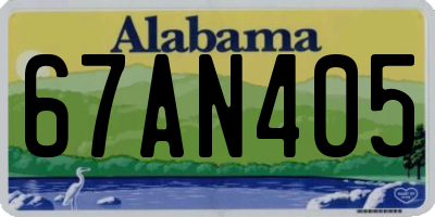 AL license plate 67AN405