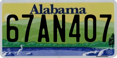 AL license plate 67AN407