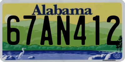 AL license plate 67AN412
