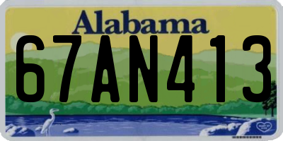 AL license plate 67AN413