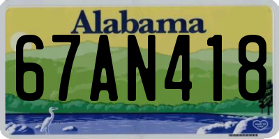 AL license plate 67AN418
