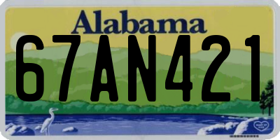 AL license plate 67AN421