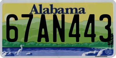 AL license plate 67AN443
